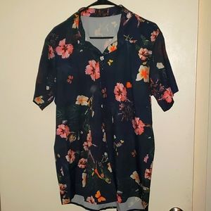 Vintage Floral Shirt Men's Large